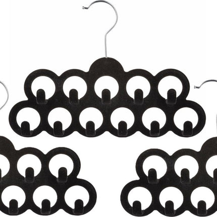 5Five Kledinghanger - 3x - 11 ophanghaakjes - kunststof - voor riemen en stropdassen - riemenhouder