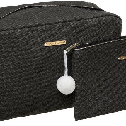 Set van 2x toilettassen/make-up/opberg tasjes zwart - Reis/vakantie toilettassen/make-up etui