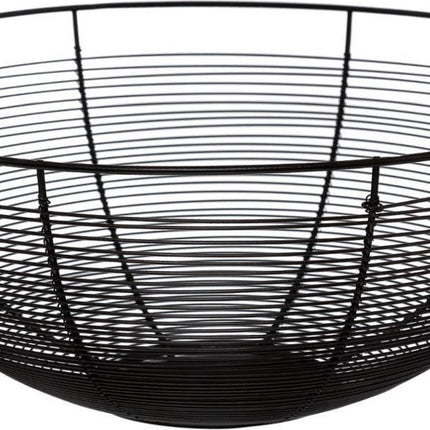 5five Fruitschaal - zwart - metaal - 32 cm - fruitmanden - Draadmand van metaal