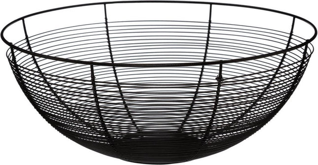 5five Fruitschaal - zwart - metaal - 32 cm - fruitmanden - Draadmand van metaal
