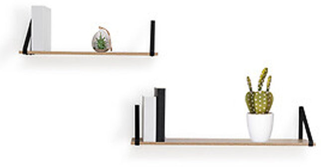 Five Wandplankje Aliaj - zwart/beige - metaal/hout - 58 x 16 x 15 cm