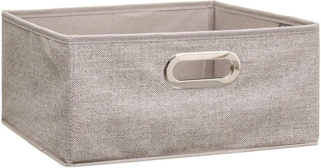 5Five Opbergmand/kastmand - beige - linnen - 14 liter - 31 x 31 x 15 cm - Opbergbox - Vakkenkast manden