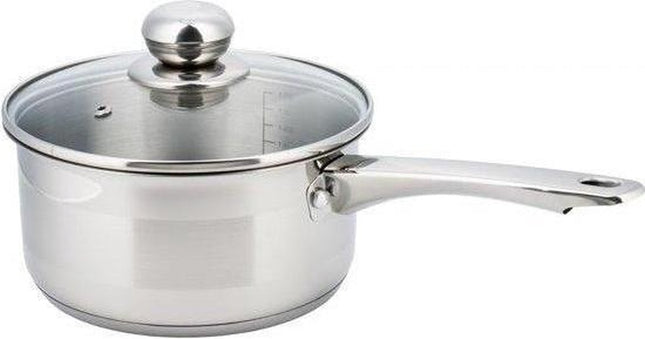 Kinghoff 4322 - Steelpan met deksel - 14 cm -  7 cm diep - 1 liter