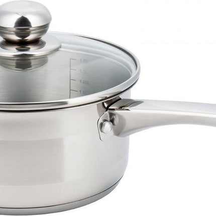 Kinghoff 4323 - Steelpan met deksel - 16 cm - 8 cm diep - 1.5 liter