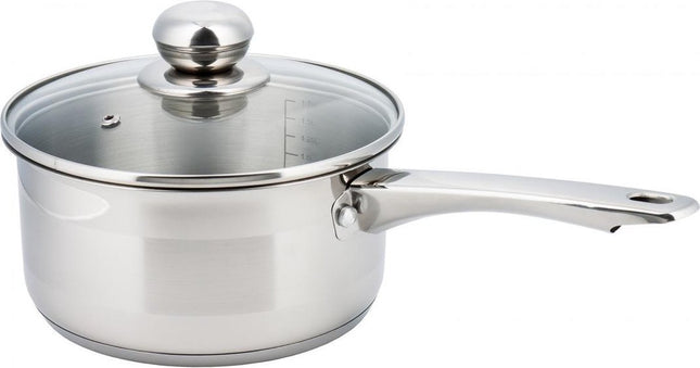 Kinghoff 4323 - Steelpan met deksel - 16 cm - 8 cm diep - 1.5 liter