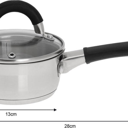 Kinghoff - steelpan met deksel - rvs - 0,5 liter