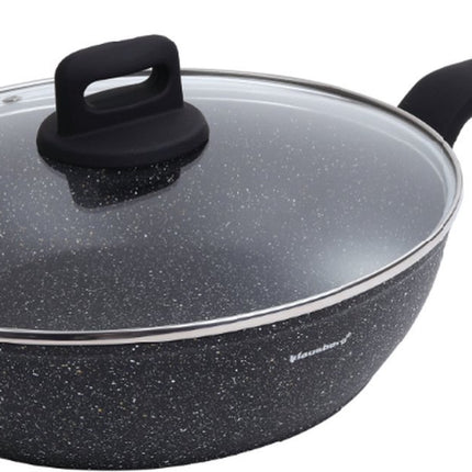Klausberg 7667 - Zwart Marmeren koekenpan - 28 cm - zwart - met deksel