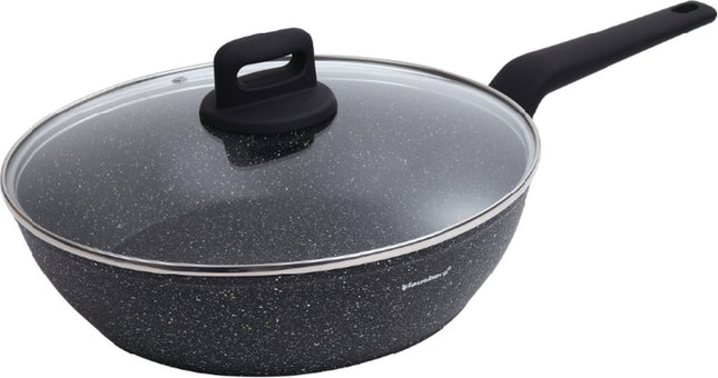 Klausberg 7667 - Zwart Marmeren koekenpan - 28 cm - zwart - met deksel