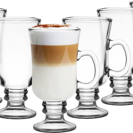 Set 0,2 Liter Koffieglazen Theeglazen Koffie Thee Glas Irish Coffee Latte Macchiato Glühwein Drinkglazen Waterglazen Vaatwasserbestendig 6 X 200 M