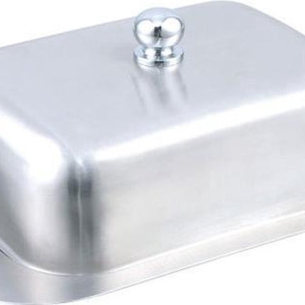 Botervloot met deksel - RVS - Mooie opbergbox voor verse boter - Foodsafe - Past een groot stuk boter in.