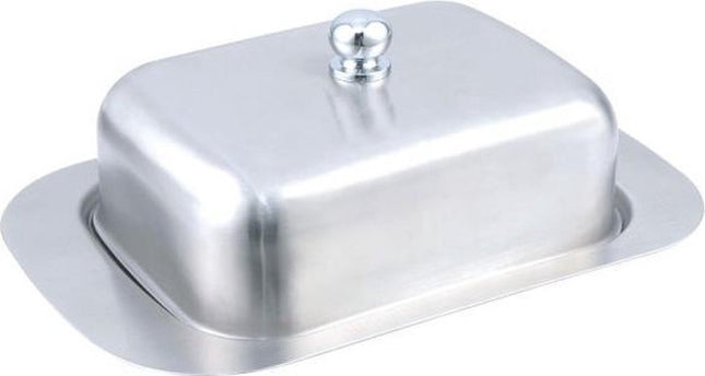Botervloot met deksel - RVS - Mooie opbergbox voor verse boter - Foodsafe - Past een groot stuk boter in.