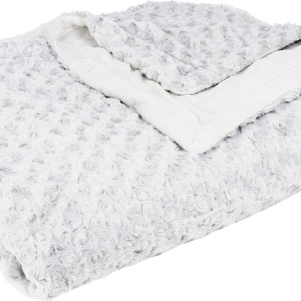 Atmosphera Sprei/deken/plaid - zilvergrijs - polyester - 230 x 180 cm - geknoopt motief