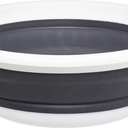 Afwasteil/afwasbak opvouwbaar wit/grijs rond 37,5 x 14 cm 8 liter van kunststof - Afwassen