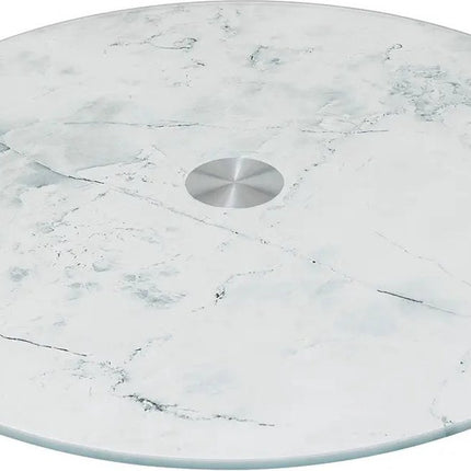 Secret de Gourmet Hapjes serveer draaiplateau - Marmer look glas - D32 cm - Tapas/kaas/voedsel