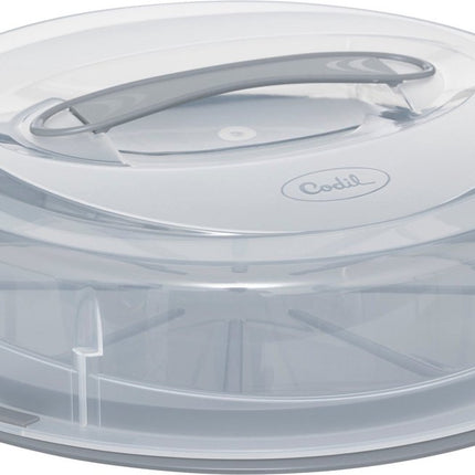 Atmosphera Ronde Gebakdoos/Taartdoos met omkeerbare basis - Ø35xH9cm - Grijs