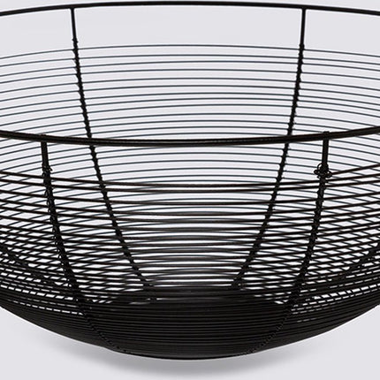 5five Fruitschaal - zwart - metaal - 32 cm - fruitmanden - Draadmand van metaal