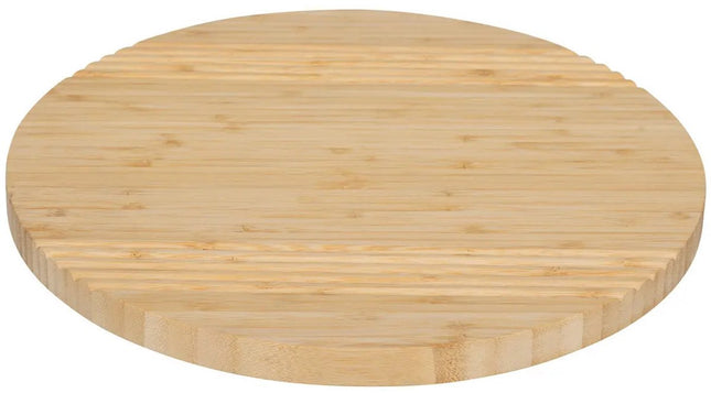 5Five draaibaar serveer plateau - dienblad - bamboe hout - D35 cm - lichtbruin - roterend op hoge schijf - tapas - gebakjes - kaas