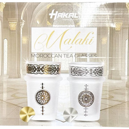 Hakal Malaki Marokkaanse Theeglazen – Goud Design – 9 cm – Set van 12