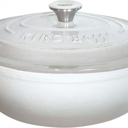 Kinghoff 1613 - gietijzeren braadpan - ovaal - 33cm - 6,2L - Grijs - emaille