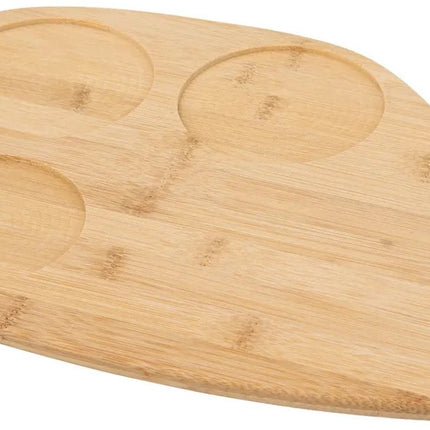 5Five Serveerplank bamboe - met 4x luxe schaaltjes - 35 x 24 cm - tapas en saus schaaltjes - zwart