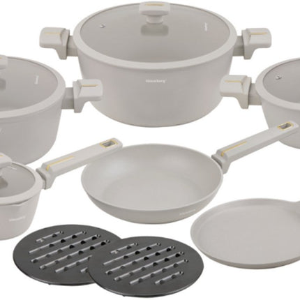 Klausberg KB-7967 Pannenset | 12-Delig | Anti-aanbaklaag | Geschikt voor Inductie | Beige