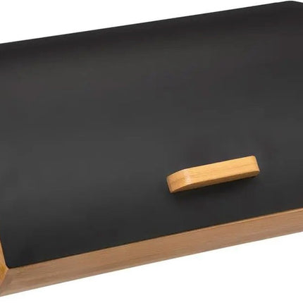 5Five - Broodtrommel - zwart - ,met afsluitbare klep - 35 x 23 x 17 cm - bamboe - vershoudtrommel - brood bewaren