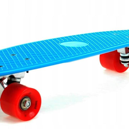Skateboard – Cruiser Pennyboard 57cm – Lichtgewicht – ABEC-5 – PU-dempers – Rood/Blauw