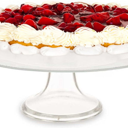 Vivalto Taartplateau Crystal - kristal glas - 10 x 32 cm - op verhoogde voet - taartplateaus
