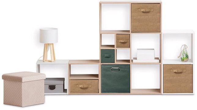 5Five Opbergmand/kastmand - 29 liter - bruin/naturel jute - 31 x 31 x 31 cm - Opbergboxen - Vakkenkast manden