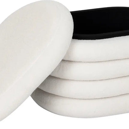 Atmosphera Bouclé opbergpoef - 59x45x40cm - Wit