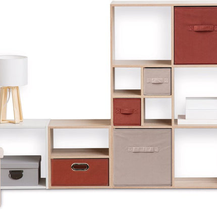 5Five Opbergmand/kastmandje - Bordeaux rood - 31 x 31 x 31 cm - 29 liter - Vakkenkast manden - Stof met versterkte bodem - Opvouwbaar