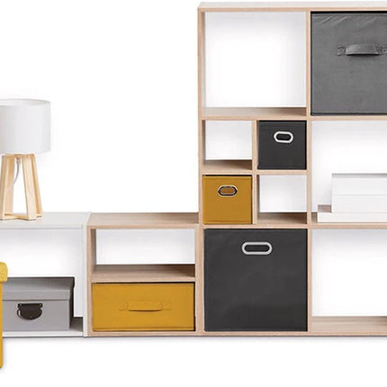 5Five Opbergmand/kastmandje - Geel - 31 x 31 x 31 cm - 29 liter - Vakkenkast manden - Stof met versterkte bodem - Opvouwbaar