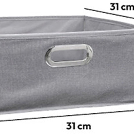 5Five Opbergmand/kastmand grijs - linnen - 29 liter - 31 x 31 x 31 cm - Opbergbox - Vakkenkast manden