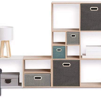 5Five Opbergmand/kastmand grijs - linnen - 29 liter - 31 x 31 x 31 cm - Opbergbox - Vakkenkast manden