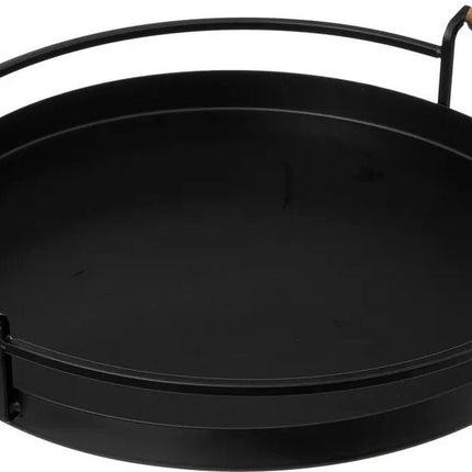 5Five Keuken serveer dienblad met opstaande rand - metaal - Dia 36 cm - zwart - 2 handvaten
