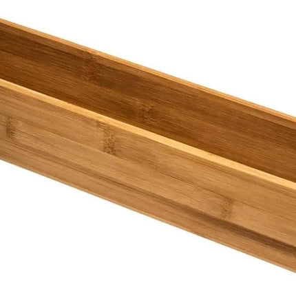 5Five Bestekbak/keuken organizer - Set van 2x stuks - 1 vaks - bamboe - 38 x 8 x 7 cm - lade verdeler