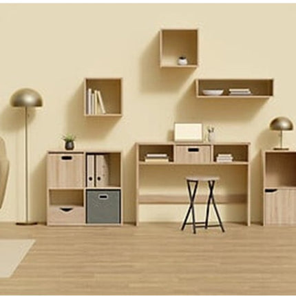 5Five Opbergmand/kastmand Square Box - karton/kunststof - 29 liter - zeegroen - 31 x 31 x 31 cm - Vakkenkast manden