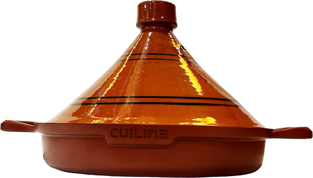 Cuilina | Tajine Maroc Ø30cm - Handgemaakt keramiek deksel- Non-stick - Geschikt voor Alle Kookplaten