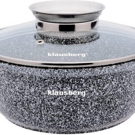 Klausberg 7525 - Kookpan met deksel - marmer grijs - 24 cm - 6.2 liter