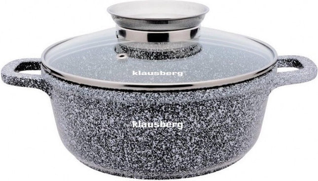 Klausberg 7525 - Kookpan met deksel - marmer grijs - 24 cm - 6.2 liter