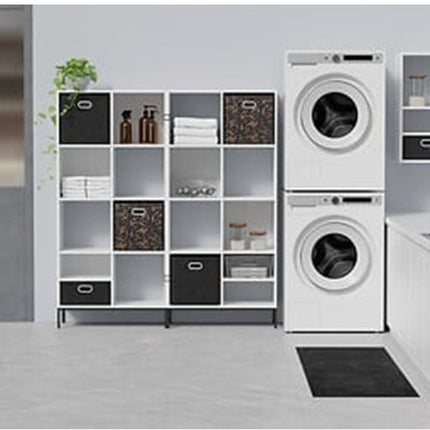 5Five Opbergmand/kastmand Square Box - karton/kunststof - 29 liter - zeegroen - 31 x 31 x 31 cm - Vakkenkast manden