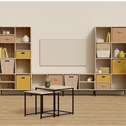 5Five Opbergmand/kastmand Square Box - karton/kunststof - 29 liter - zeegroen - 31 x 31 x 31 cm - Vakkenkast manden