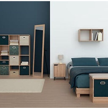 5Five Opbergmand/kastmand Square Box - karton/kunststof - 29 liter - zeegroen - 31 x 31 x 31 cm - Vakkenkast manden