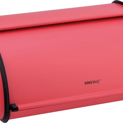 Kinghoff 1753 - Kleine Broodtrommel - RVS - Rood - Retro - 36x24x15 cm