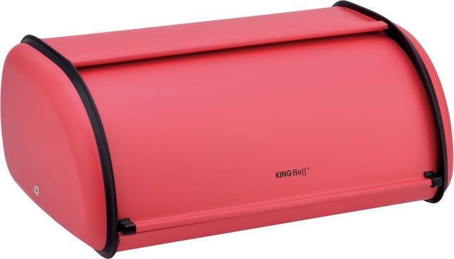 Kinghoff 1753 - Kleine Broodtrommel - RVS - Rood - Retro - 36x24x15 cm