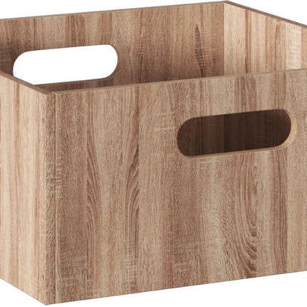 5five Opbergmand/kastmand van hout - lichtbruin - 14 Liter - 31 x 31 x 15 cm - Opbergboxen - Vakkenkast manden