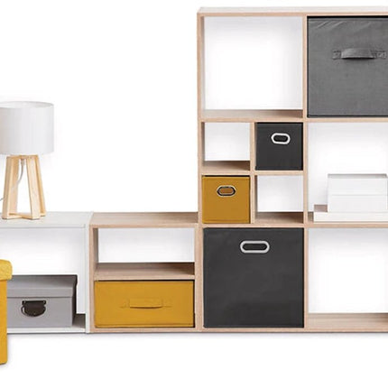 5Five Opbergmand/kastmandje - Geel - 31 x 31 x 31 cm - 29 liter - Vakkenkast manden - Stof met versterkte bodem - Opvouwbaar