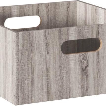 5five Opbergmand/kastmand van hout - grijs - 14 Liter - 31 x 31 x 15 cm - Opbergboxen - Vakkenkast manden