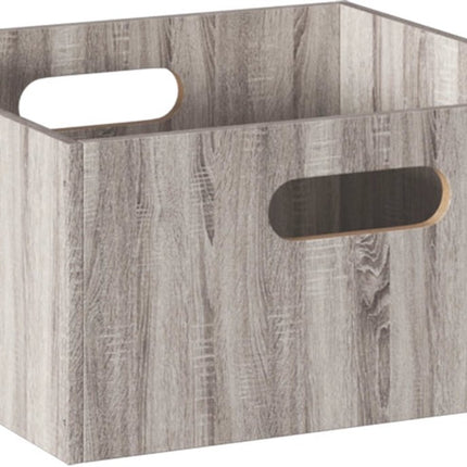 5five Opbergmand/kastmand van hout - grijs - 14 Liter - 31 x 31 x 15 cm - Opbergboxen - Vakkenkast manden