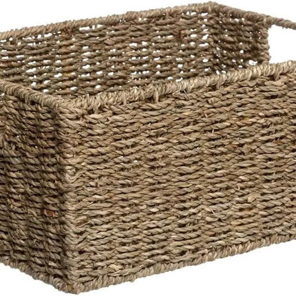 Opbergmanden - set van 4x - gevlochten zeegras - manden - opbergen - Kast-/badkamer mandjes verschillende formaten